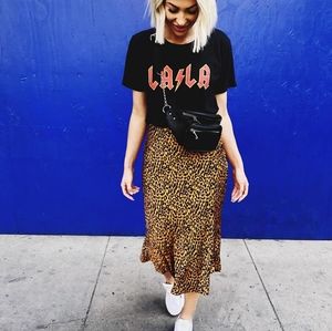 Cheetah print midi skirt